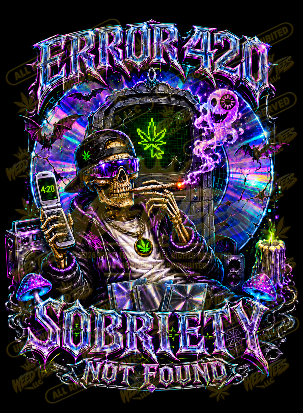 Error 420: Sobriety Not Found | Halloween Stoner T-Shirt