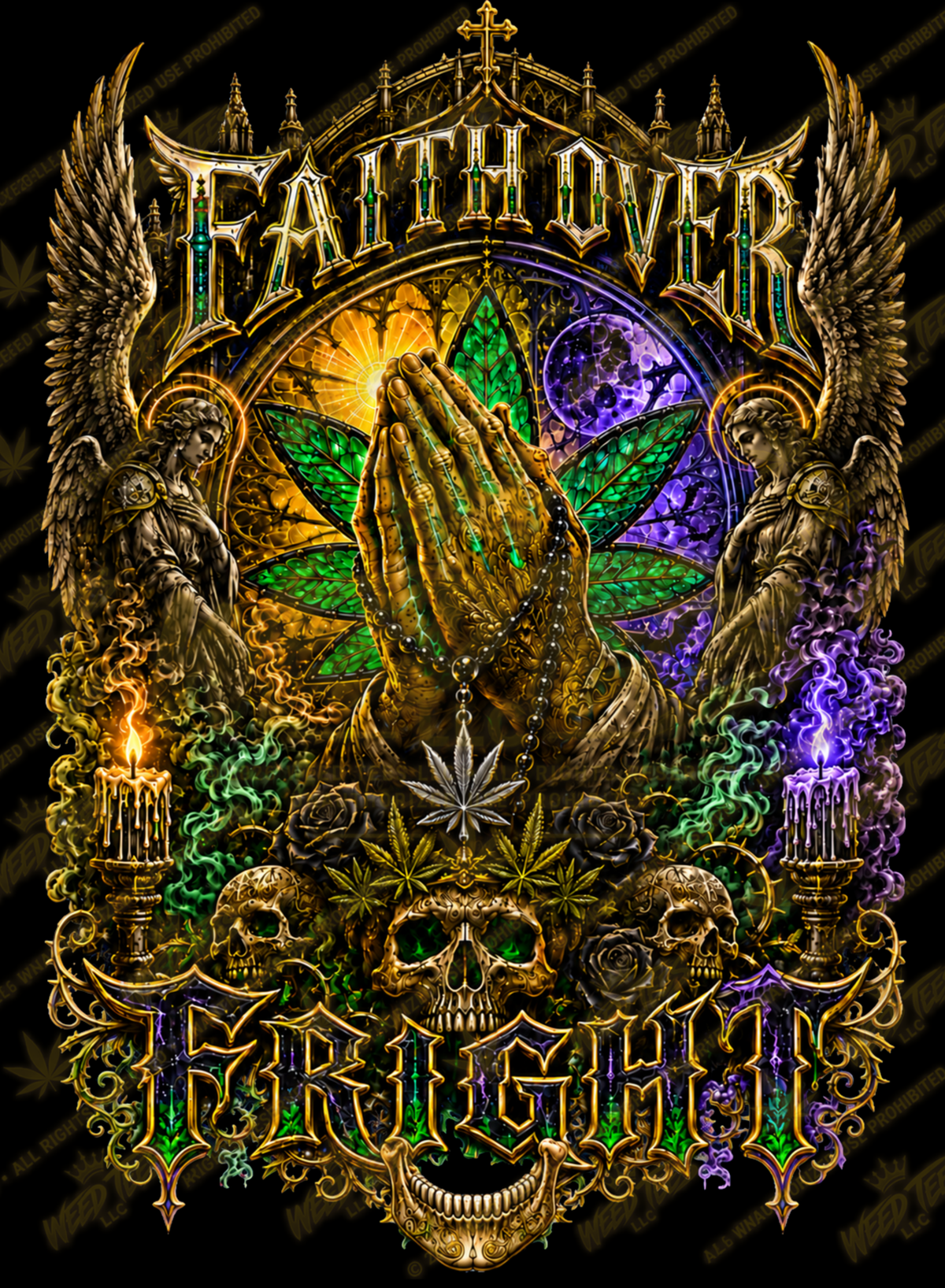 Faith Over Fright | Halloween Stoner T-Shirt