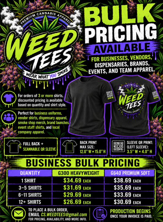 Custom Business & Bulk T-Shirts – Full Back Print & Left Sleeve Website QR Code