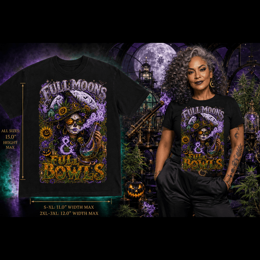 Full Moons Full Bowls | Halloween Stoner T-Shirt