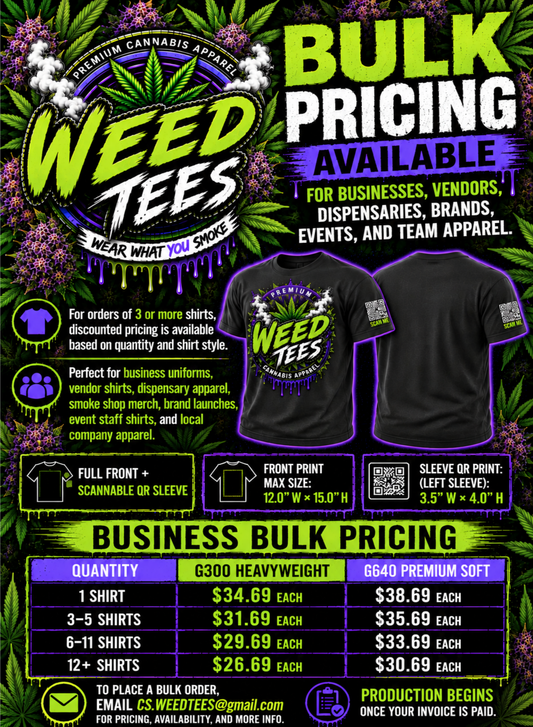 Custom Business & Bulk T-Shirts – Upload Your Design (Full Front & Left Sleeve Website QR Code Print)
