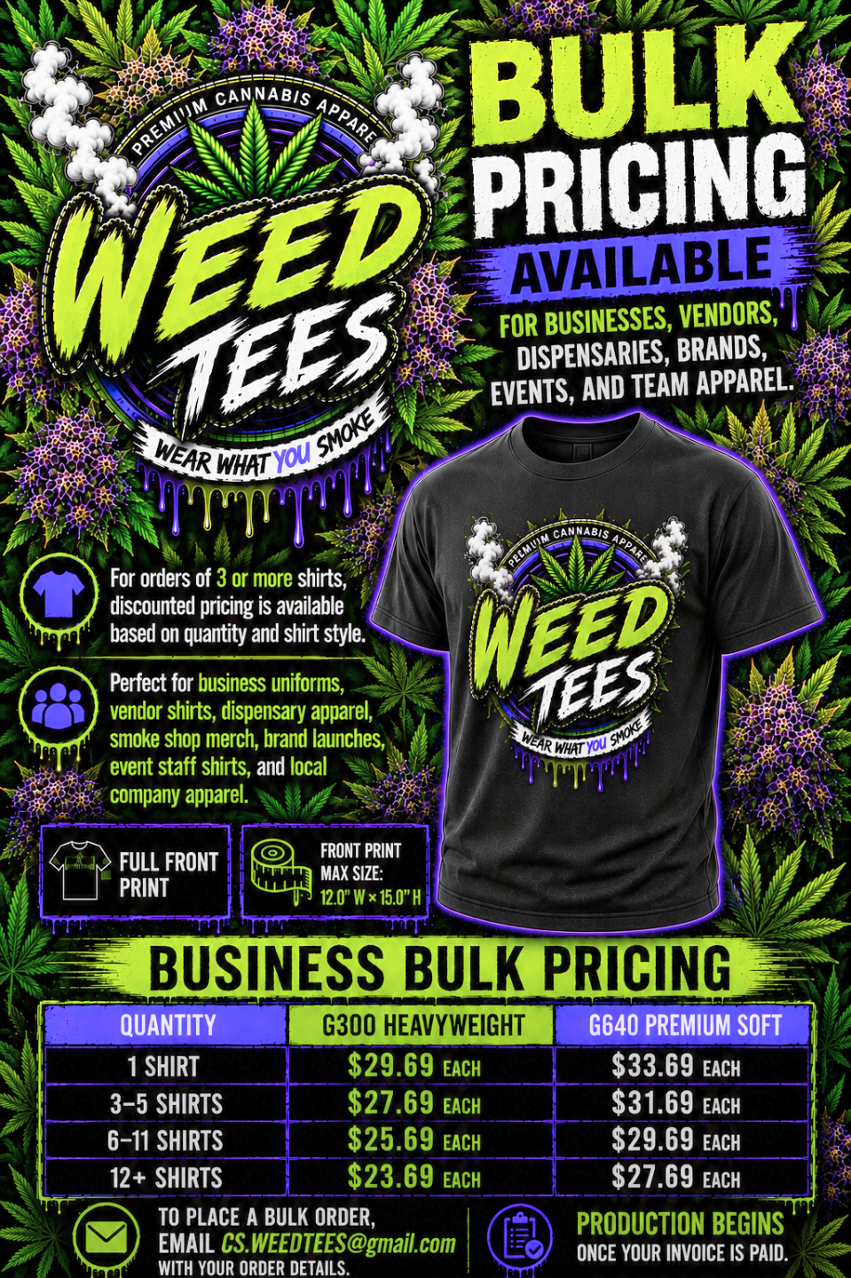 Custom Business & Bulk T-Shirts – Upload Your Design (Full Front Print)