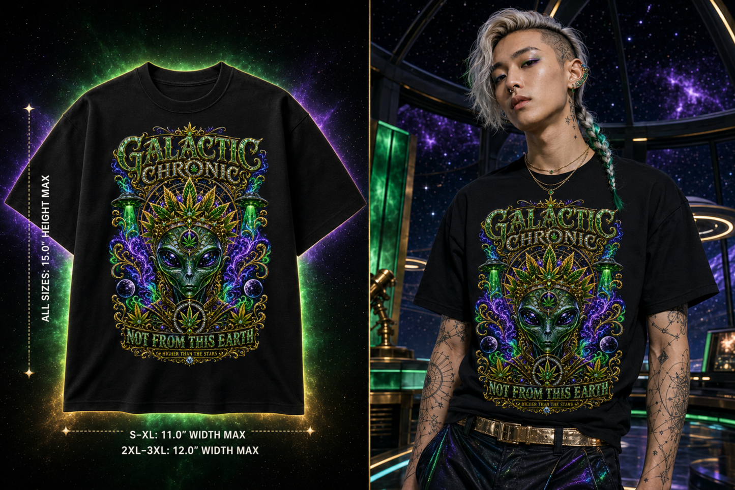 Galactic Chronic – Not From This Earth Cannabis Graphic Tee