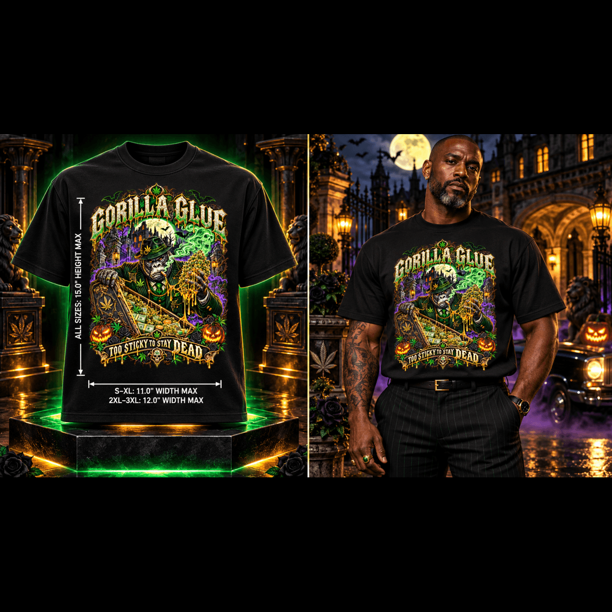Too Sticky to Stay Dead | Halloween Stoner T-Shirt