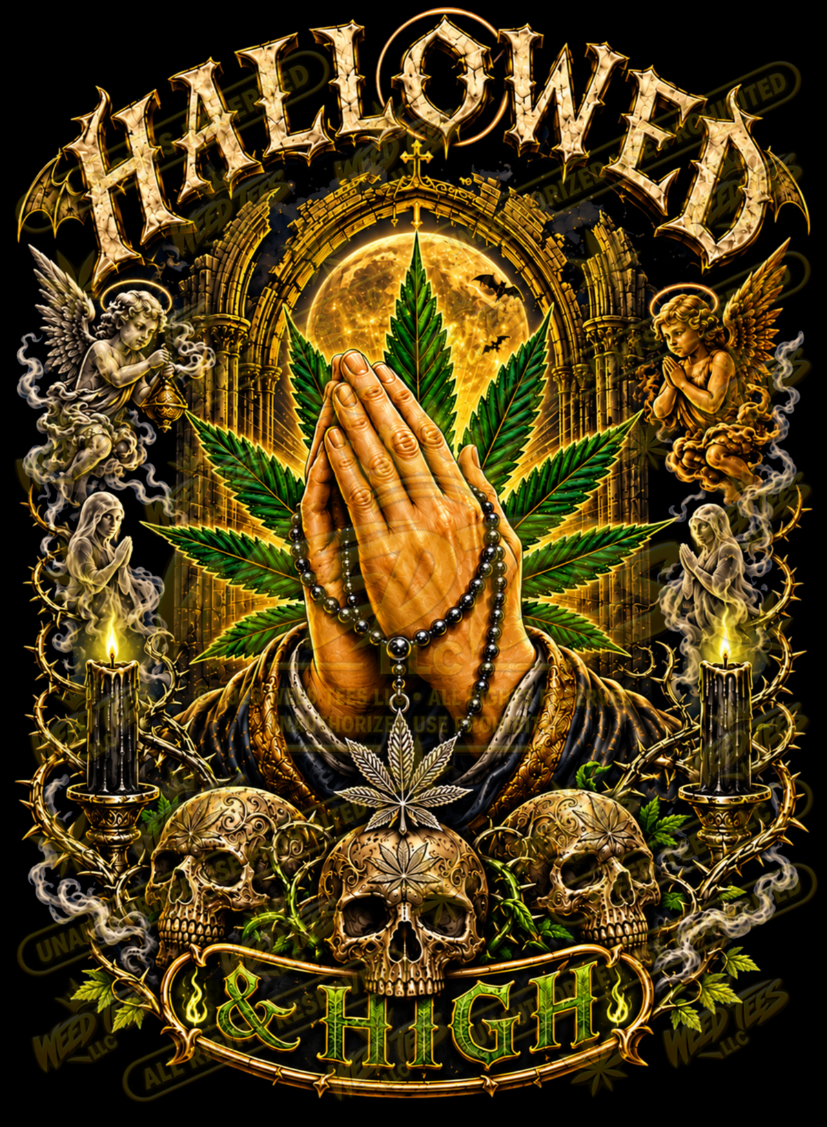 Hallowed & High – Classic Unisex Pullover Hoodie