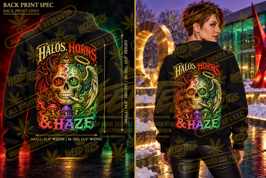 Halos, Horns & Haze – Classic Unisex Pullover Hoodie