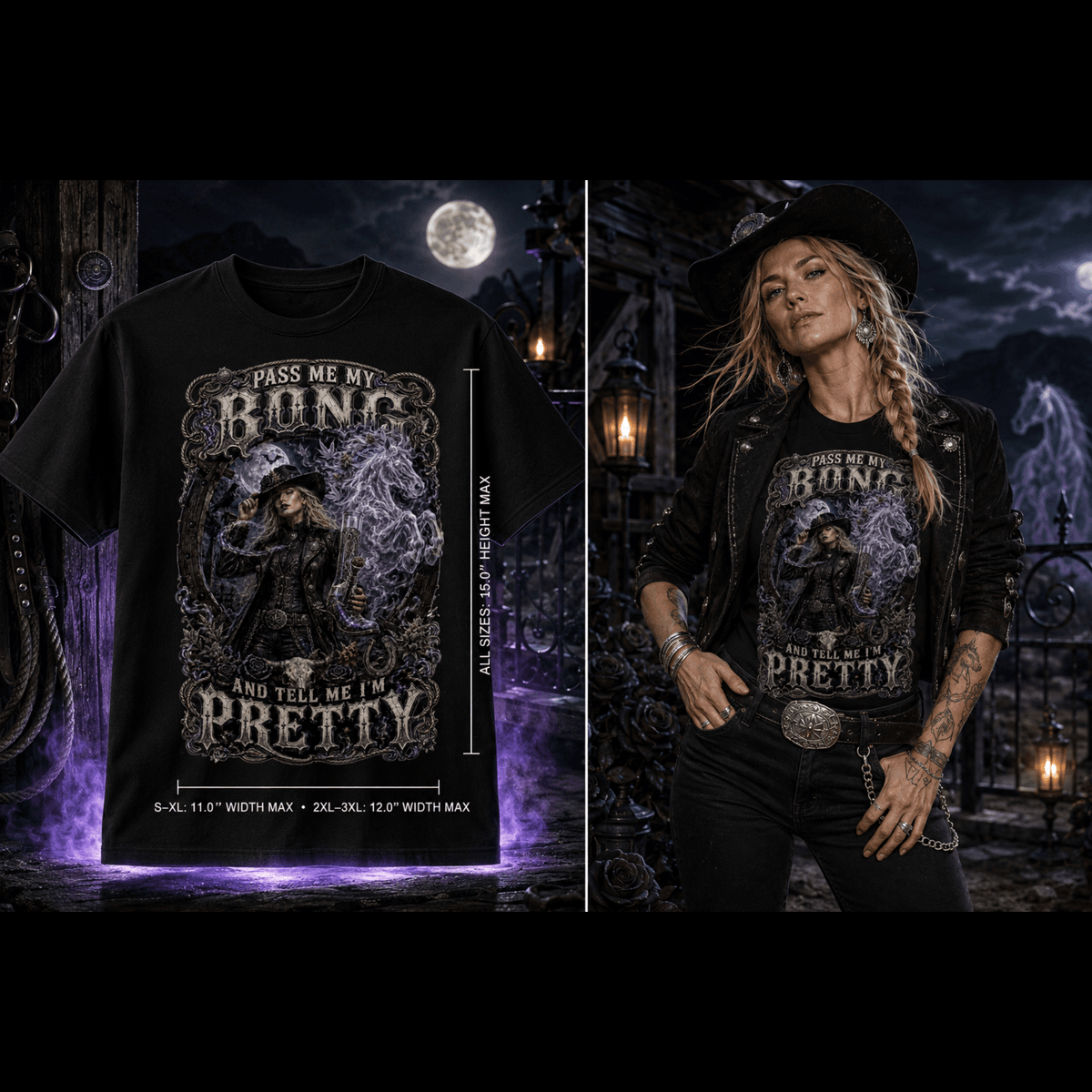 Haunted Cowgirl | Halloween Stoner T-Shirt