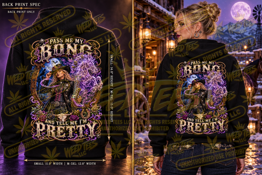 Pass Me My Bong: Midnight Cowgirl – Classic Unisex Pullover Hoodie