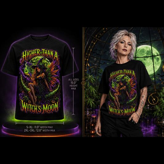 Higher Than a Witch’s Moon | Halloween Stoner T-Shirt
