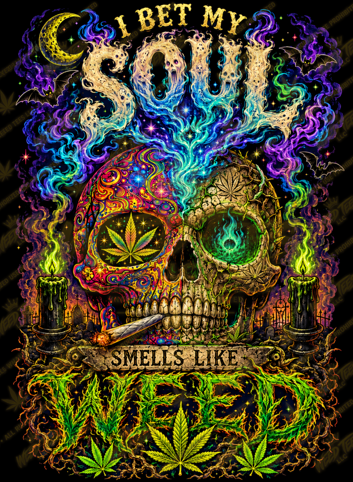 My Soul Smells Like Weed | Halloween Stoner T-Shirt