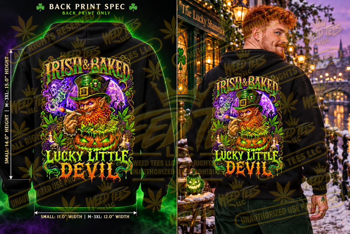 Irish & Baked: Lucky Little Devil – Classic Unisex Pullover Hoodie