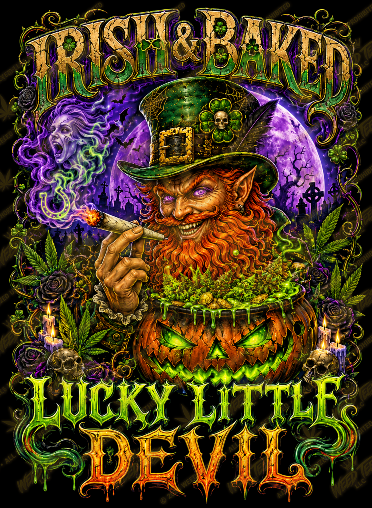 Irish & Baked | Halloween Stoner T-Shirt