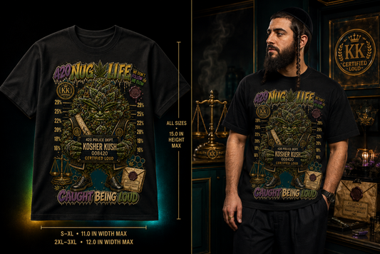 Kosher Kush – Caught Being Loud Cannabis Graphic Tee