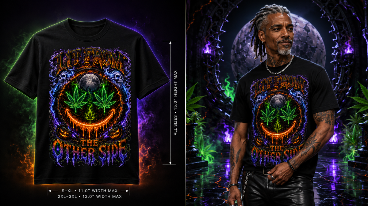 Lit From The Other Side | Halloween Stoner T-Shirt
