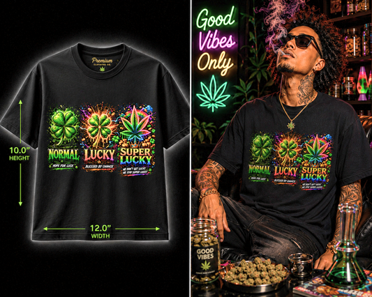 Normal • Lucky • Super Lucky – Premium Cannabis Graphic Tee