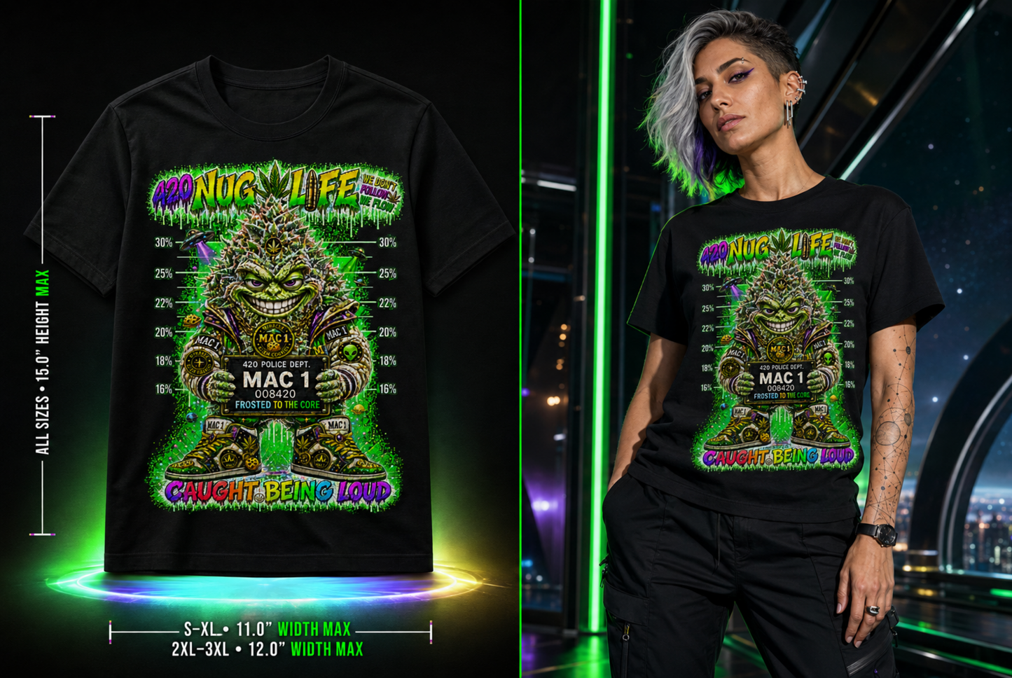 MAC 1 – Caught Being Loud Cannabis Graphic Tee