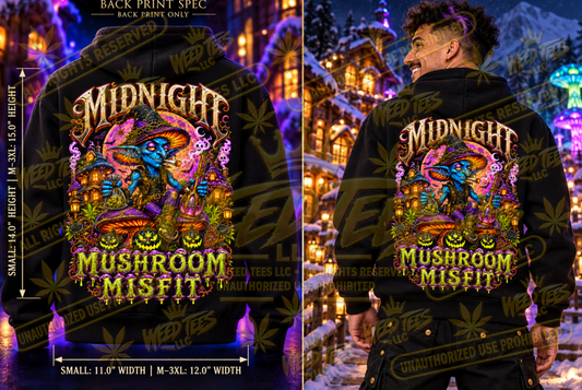 Midnight Mushroom Misfit – Classic Unisex Pullover Hoodie