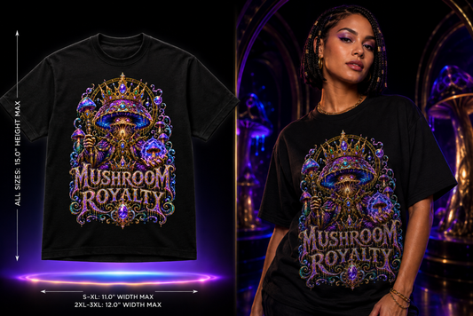 Mushroom Royalty Psychedelic Graphic Tee