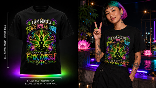 Peace Love & Light – A Little Go F*ck Yourself V2 Cannabis Graphic Tee