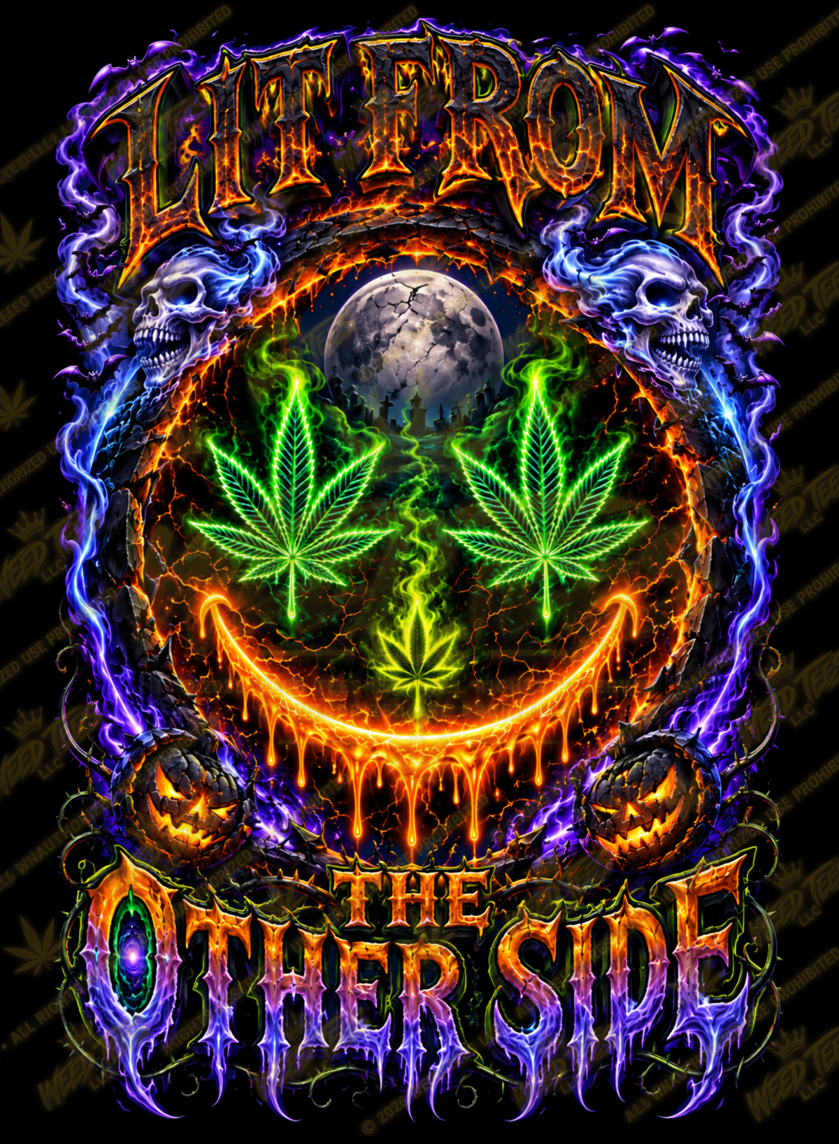 Lit From The Other Side | Halloween Stoner T-Shirt