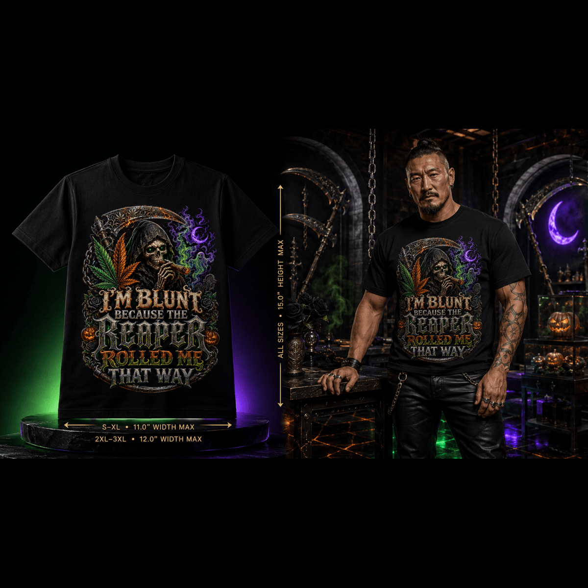 The Reaper Rolled Me Blunt | Halloween Stoner T-Shirt