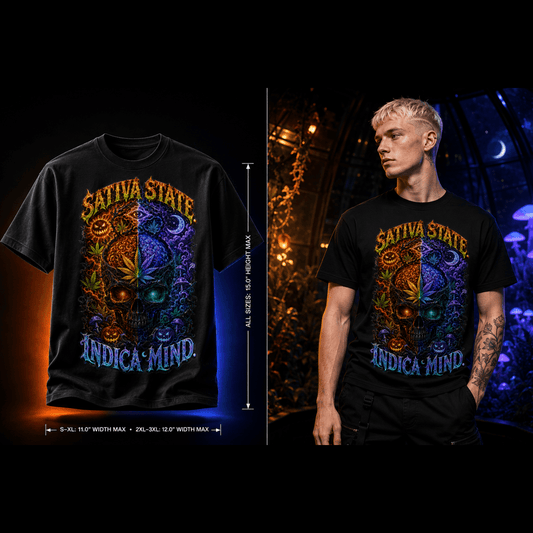 Sativa State, Indica Mind | Halloween Stoner T-Shirt