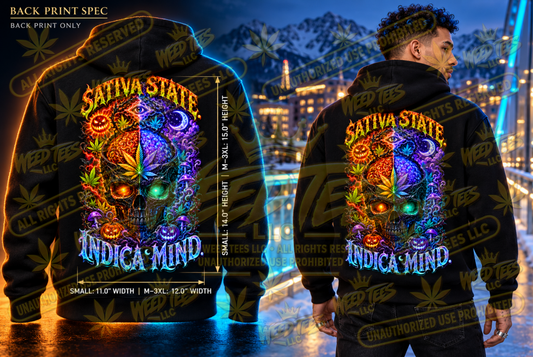 Sativa State, Indica Mind – Classic Unisex Pullover Hoodie