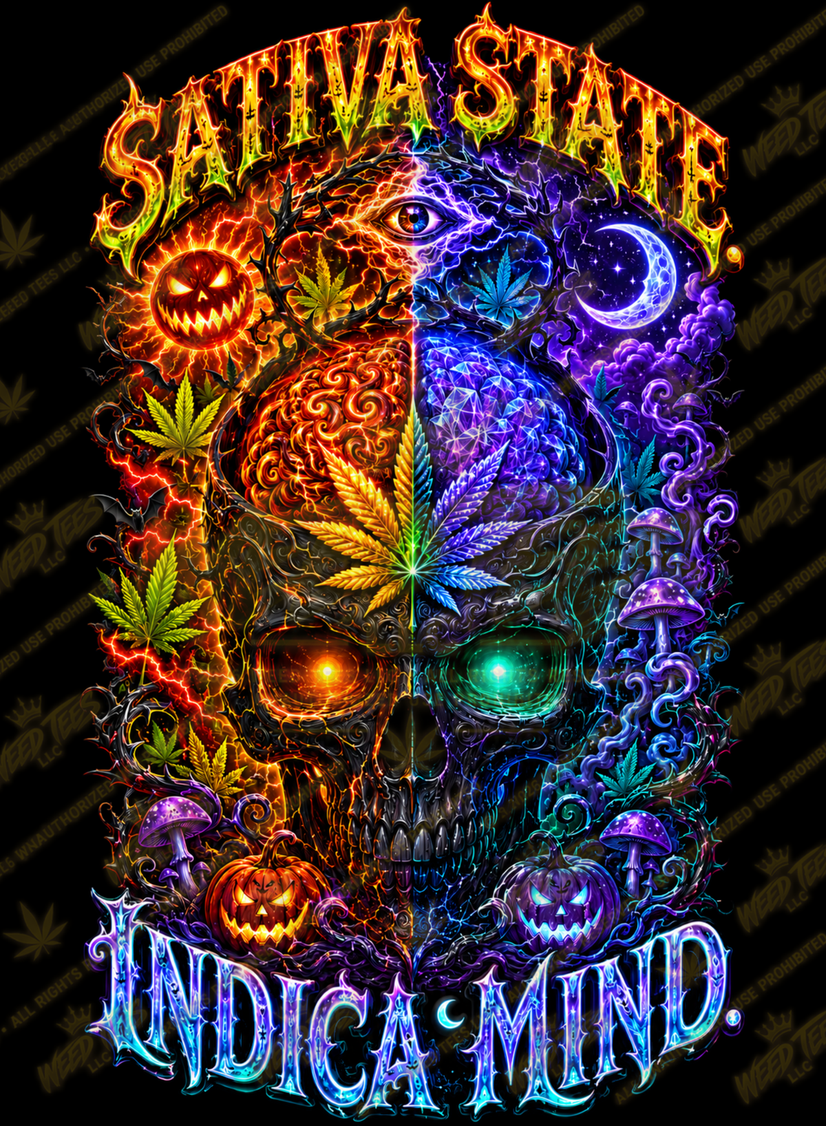 Sativa State, Indica Mind | Halloween Stoner T-Shirt