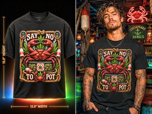 Say No To Pot – Premium Crab & Cannabis Graphic Tee