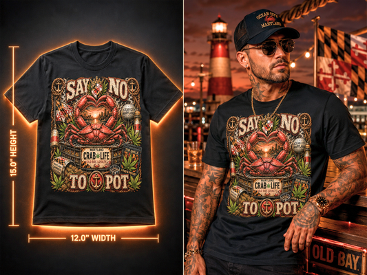 Say No To Pot – Premium Ocean City Crab Life Graphic Tee