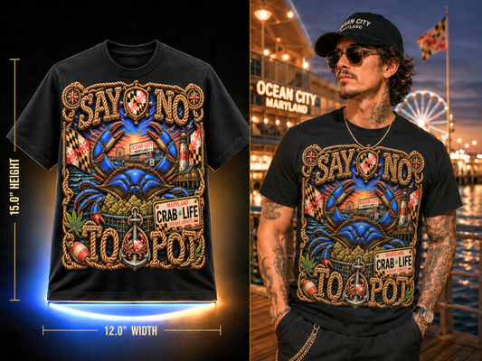 Say No To Pot – Premium Maryland Crab Life Graphic Tee