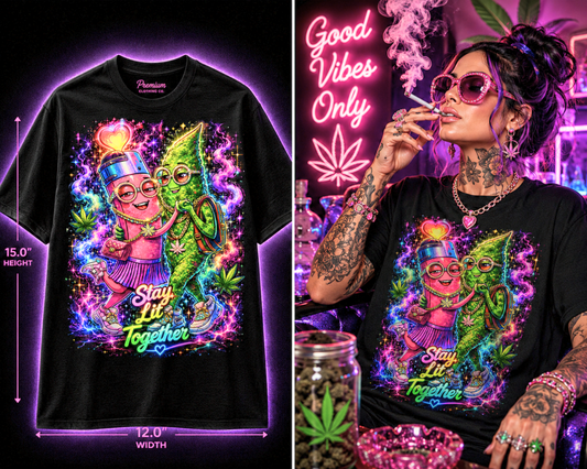 Stay Lit Together – Premium Cannabis Graphic Tee