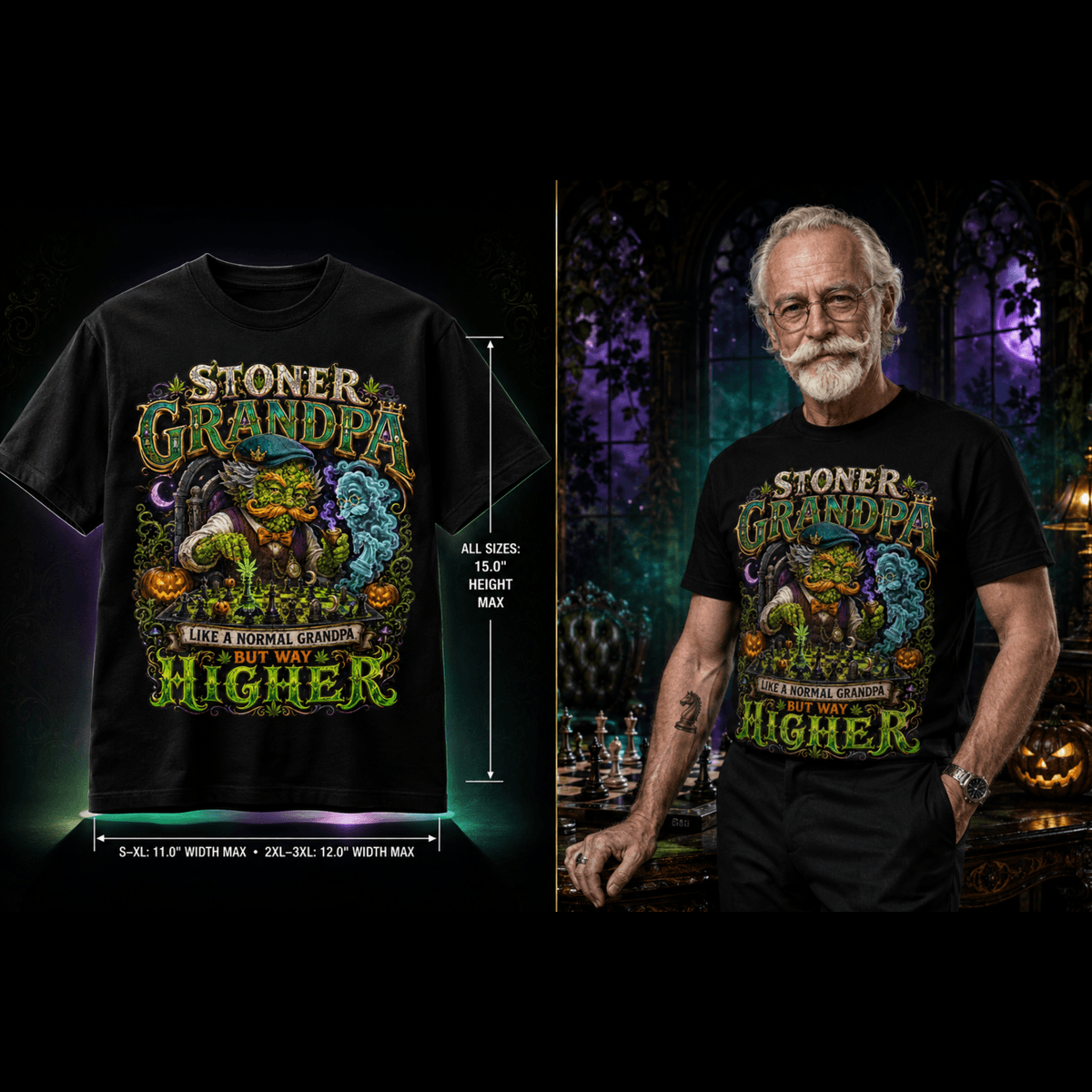 Stoner Grandpa | Halloween Weed T-Shirt