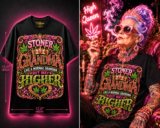 Stoner Grandma – Premium Cannabis Graphic Tee