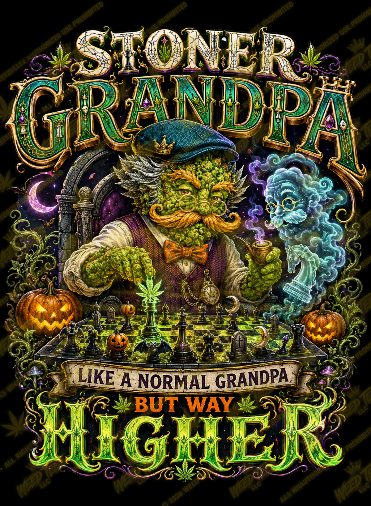 Stoner Grandpa | Halloween Weed T-Shirt