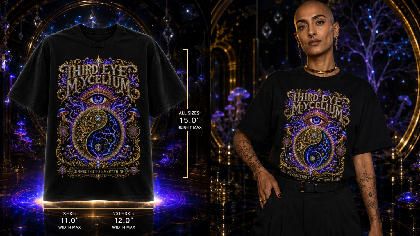 Third Eye Mycelium – Connected to Everything Psychedelic Graphic Tee