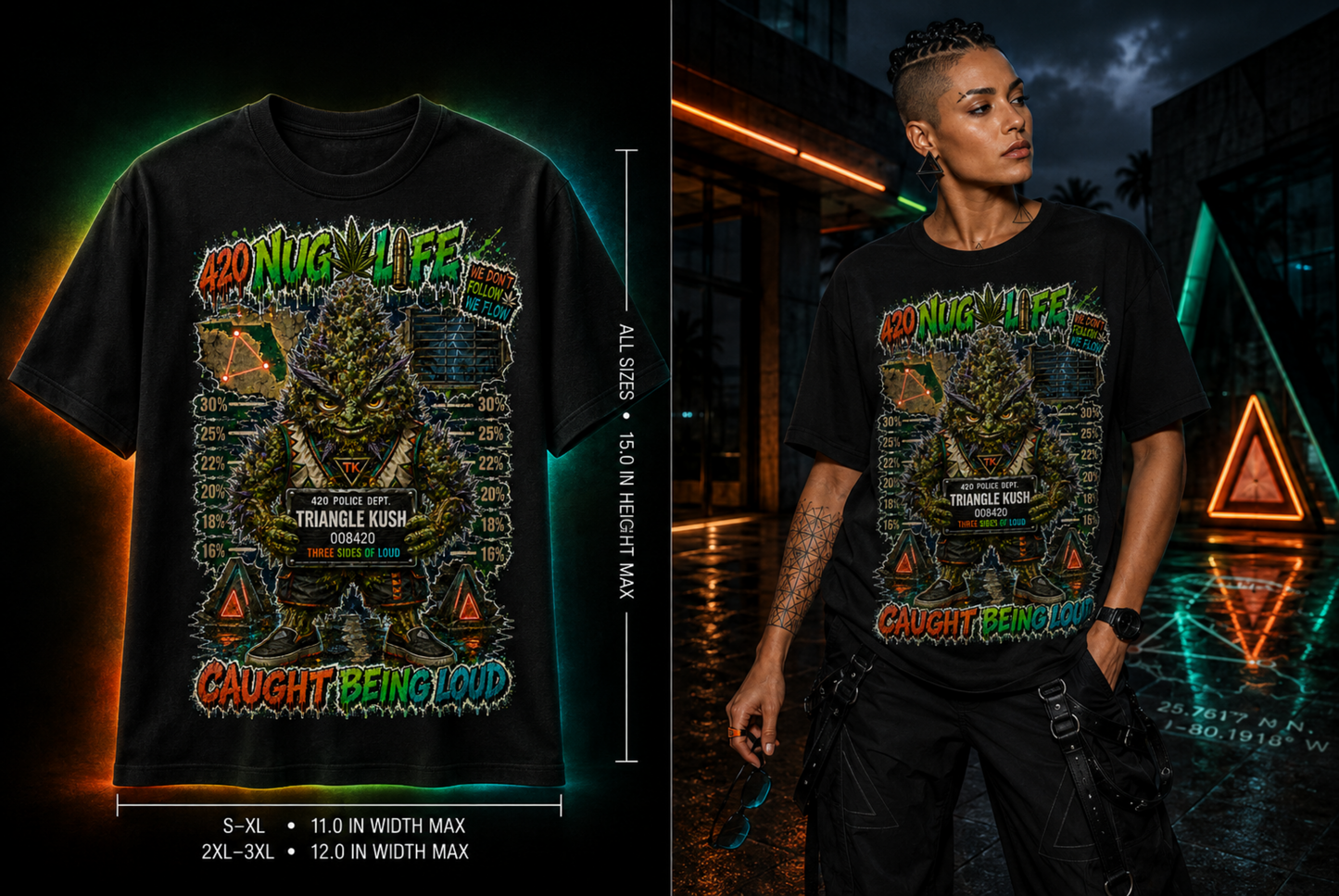 Triangle Kush – “Caught Being Loud” Graphic Apparel