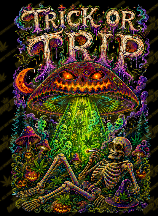 Trick or Trip | Halloween Stoner T-Shirt