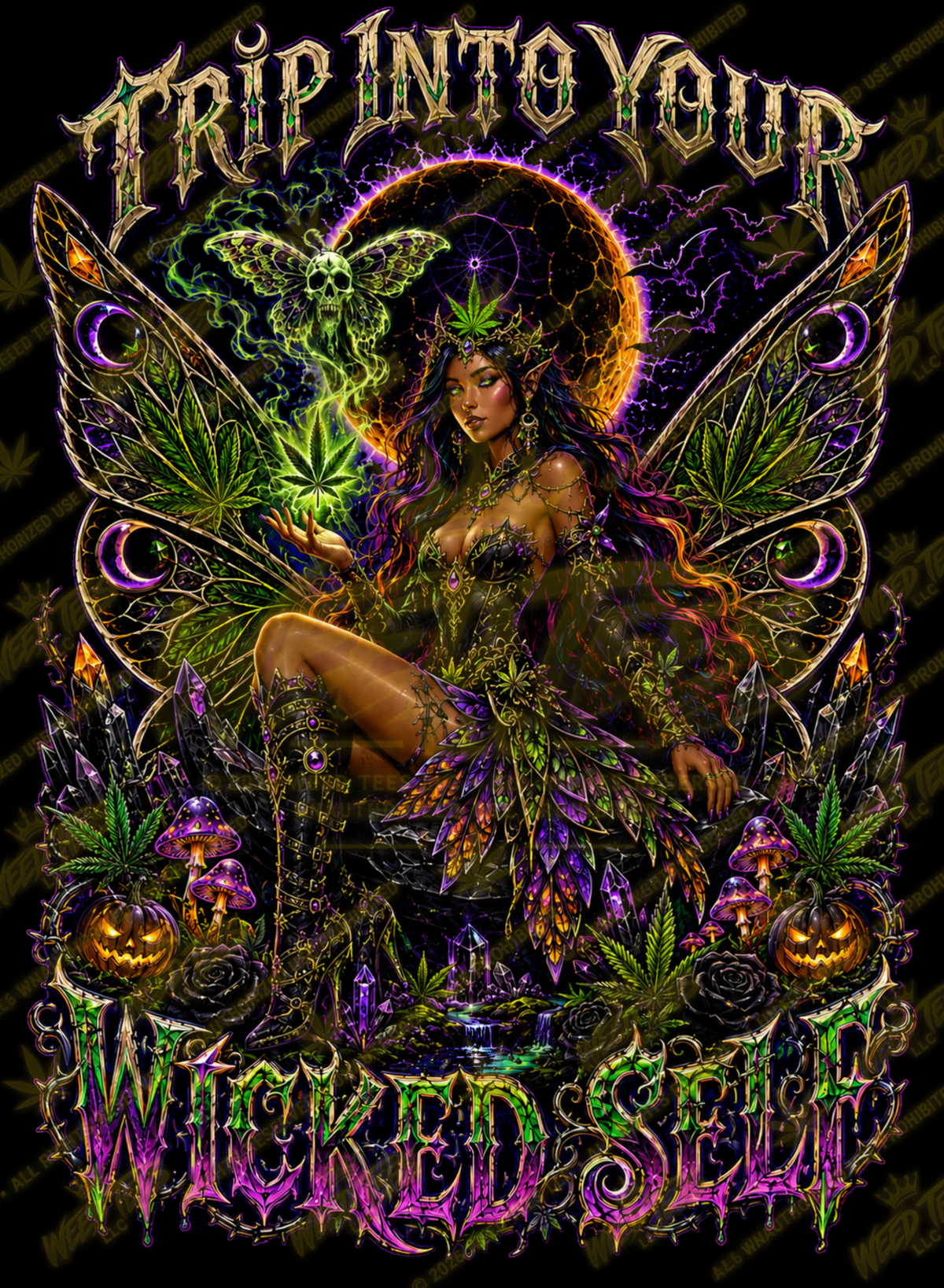 Trip Into Your Wicked Self | Halloween Stoner Tee