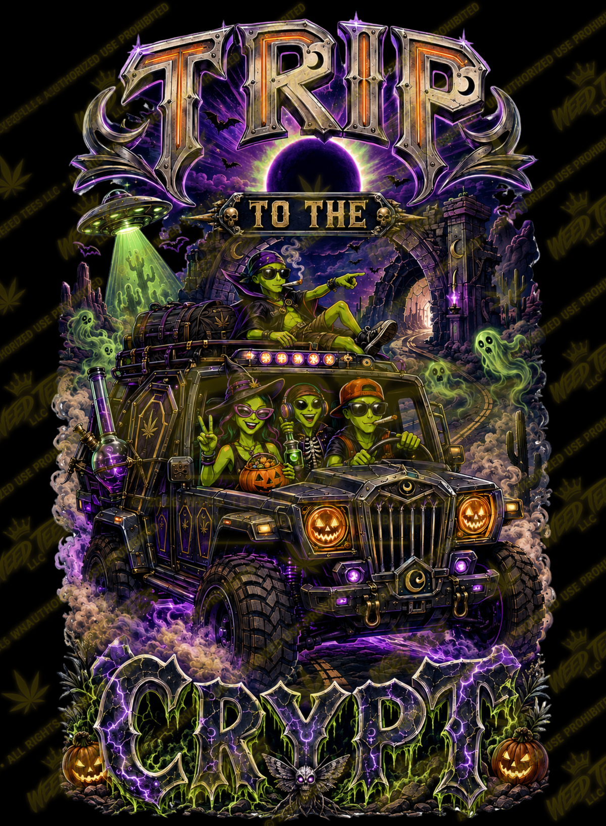 Trip to the Crypt | Halloween Stoner T-Shirt