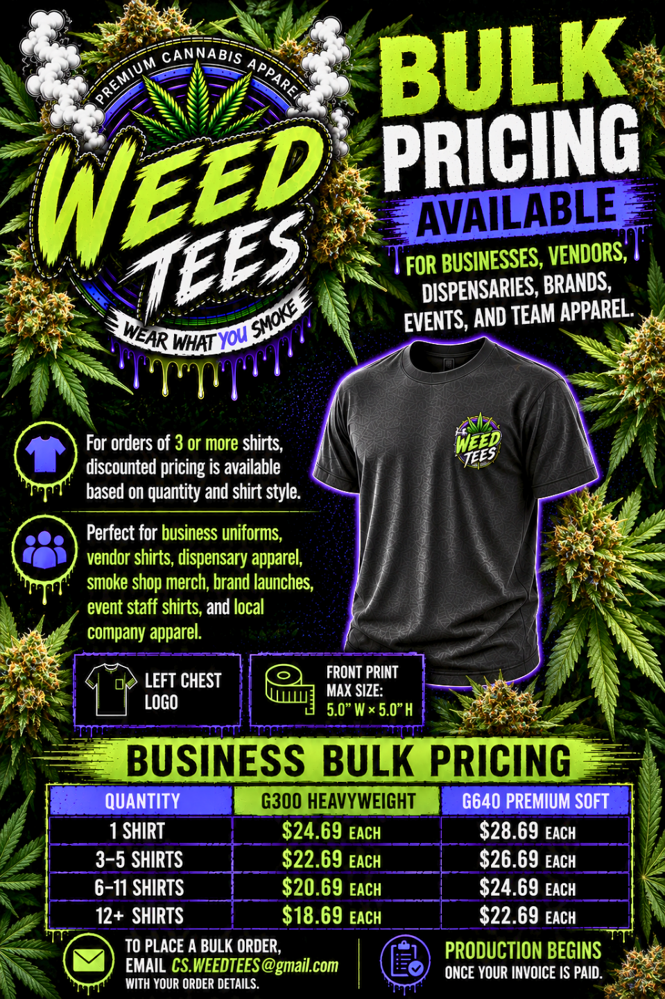 Custom Business & Bulk T-Shirts – Upload Your Design (Upper Left Chest Logo Print)